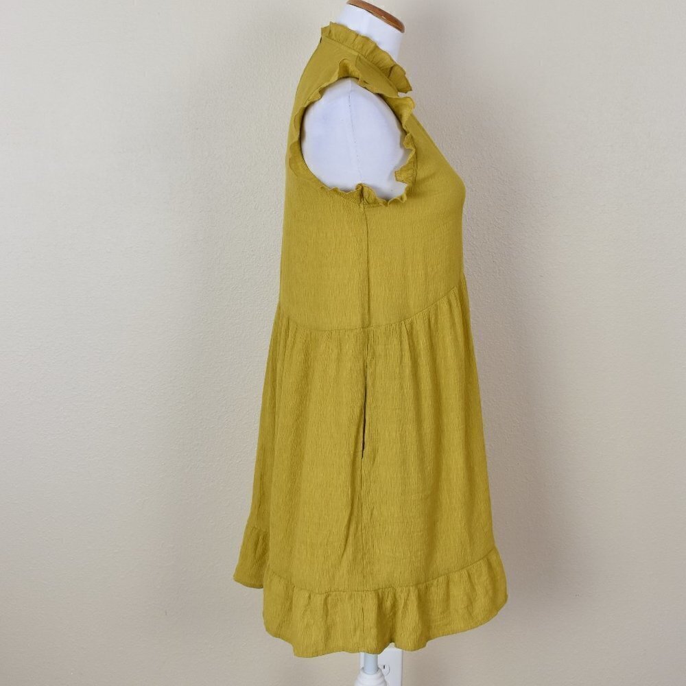 PINCH Ruffle Textured Sleeveless Yellow Dress S - Picture 6 of 8